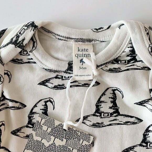 NWT Kate Quinn Organic Cotton Witch Hat Baby Footie 0-3 3-6 6-9 Months - Picture 4 of 6